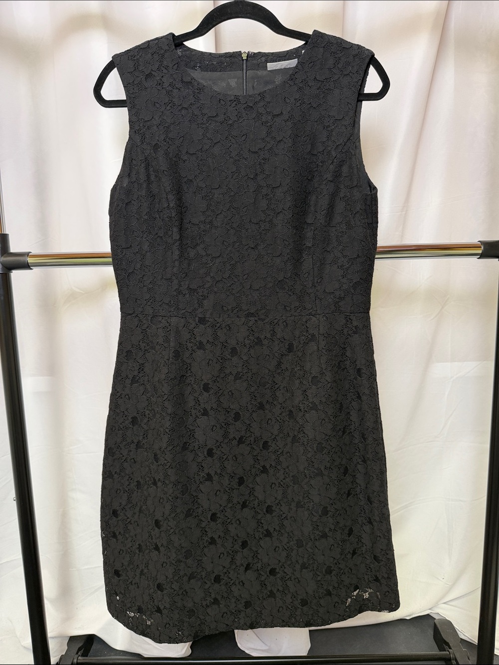 Halogen women’s Black Sleeveless Lace Sheath Dress size 10